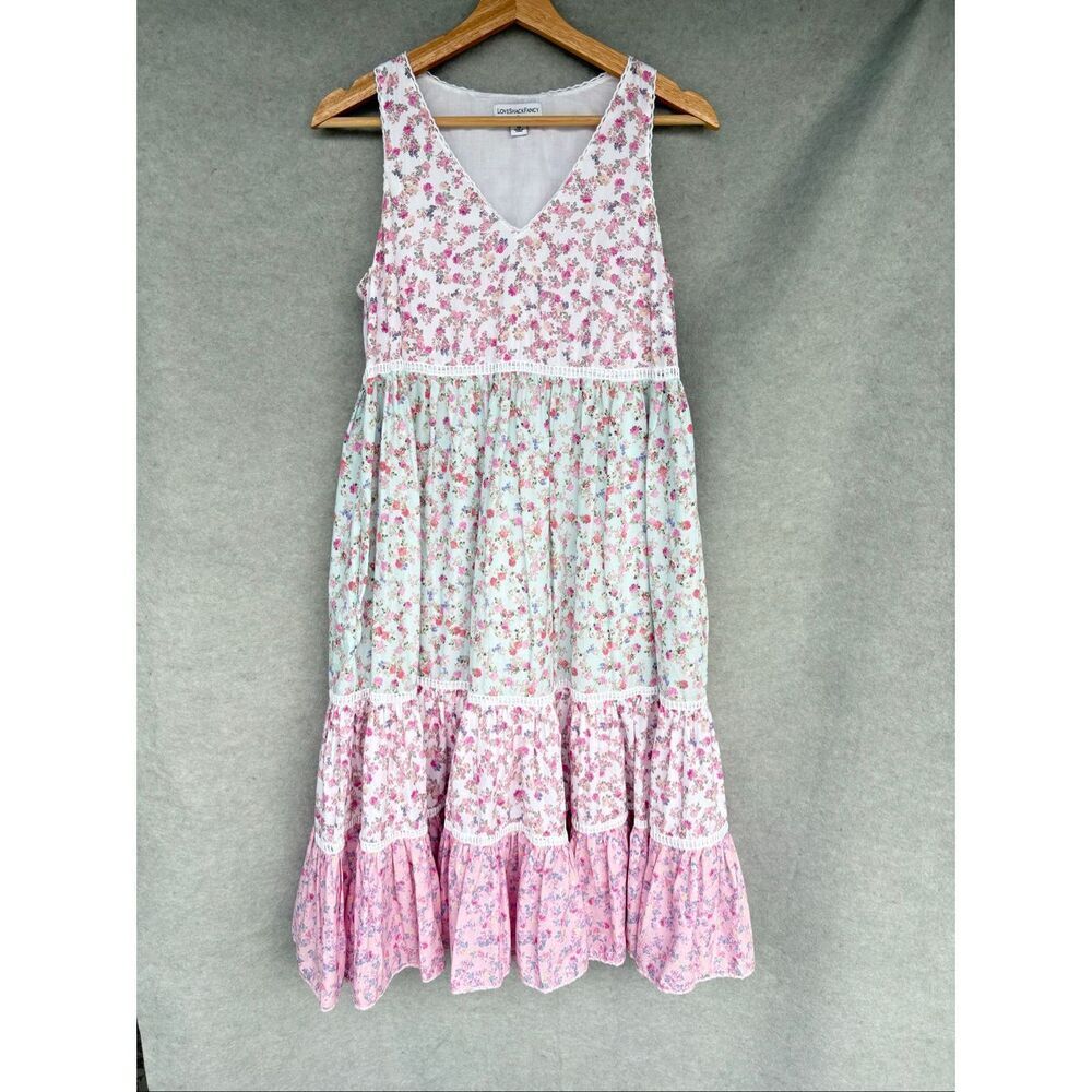 LoveShackFancy x Target Floral Tiered Maxi Dress XS Cottagecore Prairie Romantic - Picture 2 of 8